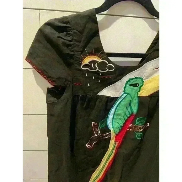 VAVA by Joy Han Black Embroidered Parrot Tunic Dress, size small - Picture 2 of 9